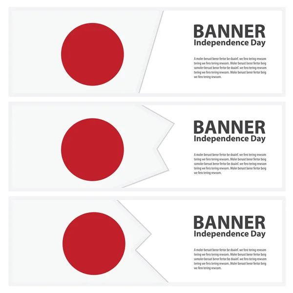 Japan vlag banners collectie Onafhankelijkheidsdag — Stockvector