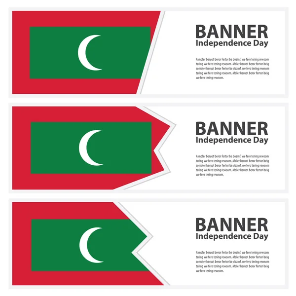 Maldives Fête de l'indépendance des bannières drapeau collection — Image vectorielle