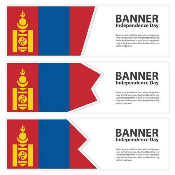 Vlag van Mongolië banners collectie Onafhankelijkheidsdag — Stockvector