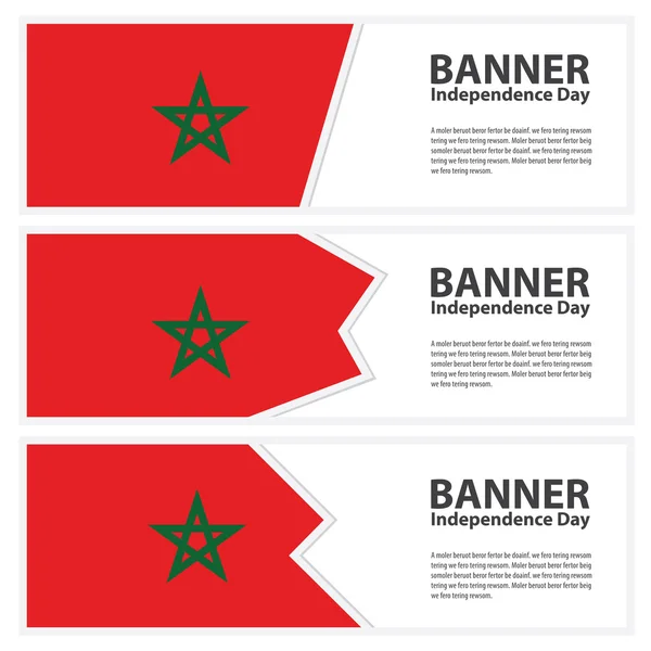 Marocain Fête de l'indépendance de la collecte des bannières drapeau — Image vectorielle