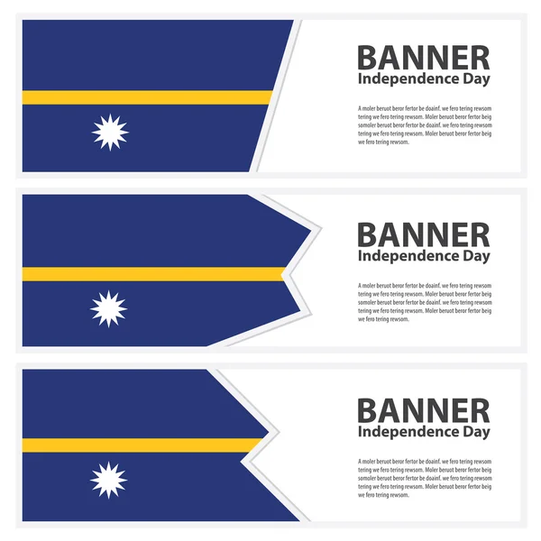 Dag van de onafhankelijkheid van de collectie van Nauru vlag banners — Stockvector