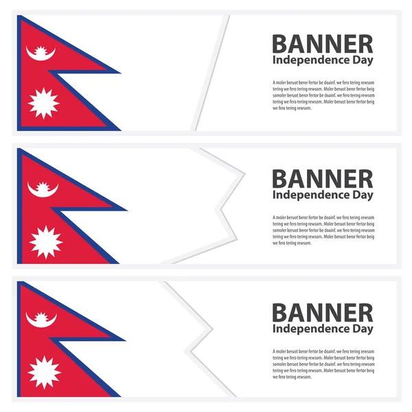 Vlag van Nepal banners collectie Onafhankelijkheidsdag — Stockvector