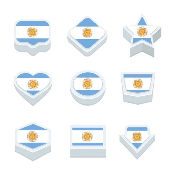 安提瓜和巴布达国旗图标和按钮设置九个样式 — 图库矢量图片