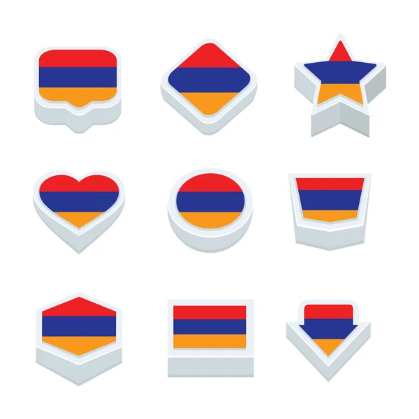 Αργεντινή σημαίες εικονίδια και το κουμπί σύνολο εννέα στυλ — Διανυσματικό Αρχείο