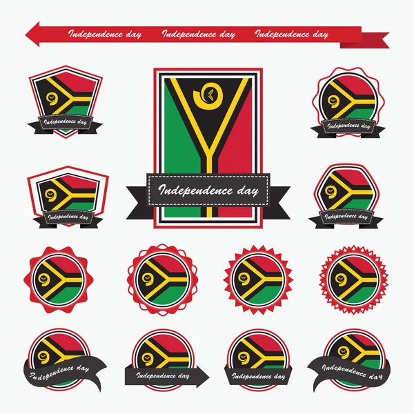 Vanuatu independência dia bandeiras infográfico design —  Vetores de Stock