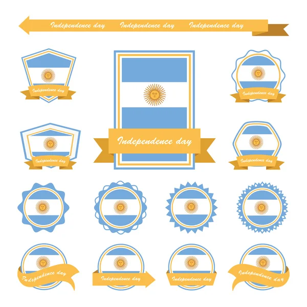 Argentina independência dia bandeiras design infográfico —  Vetores de Stock