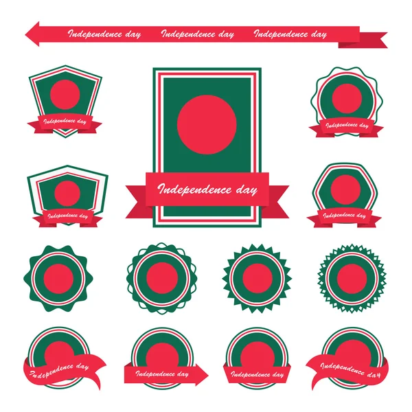 Bangladesh independência dia bandeiras infográfico design —  Vetores de Stock