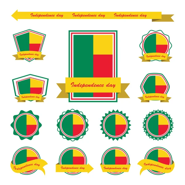 Benin independência dia bandeiras infográfico design —  Vetores de Stock