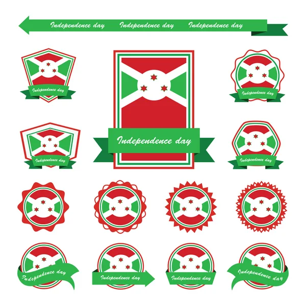 Bandeiras do dia independência burundi design infográfico —  Vetores de Stock