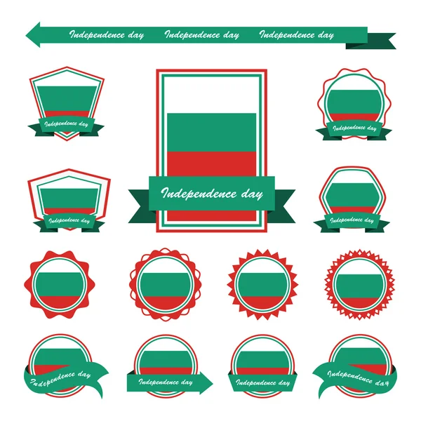 Búlgara independência dia bandeiras infográfico design —  Vetores de Stock