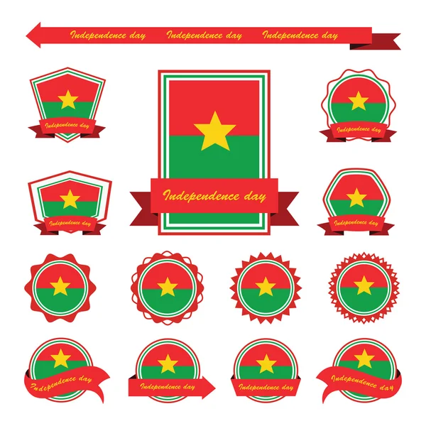 Bandeiras do dia da independência do faso burkina design infográfico —  Vetores de Stock