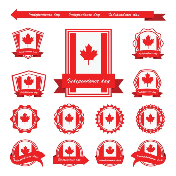 Kanada Unabhängigkeitstag Flaggen Infografik Design — Stockvektor