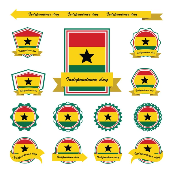 Bandeiras do dia da independência do ghana design infográfico —  Vetores de Stock