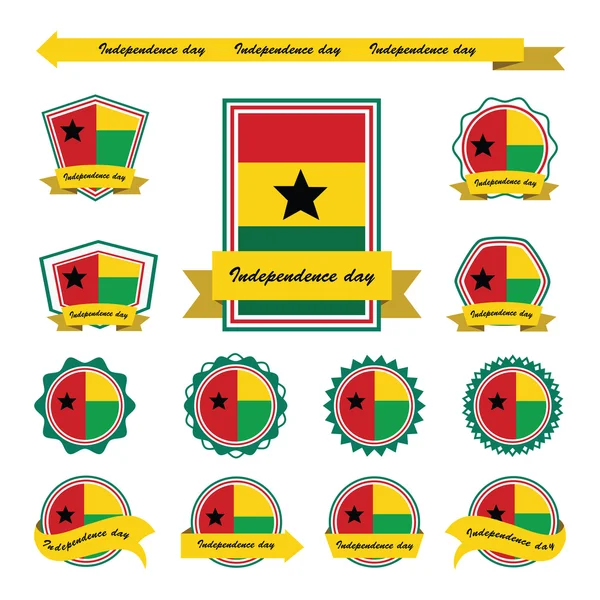 Guiné bissau independência dia bandeiras infográfico design —  Vetores de Stock