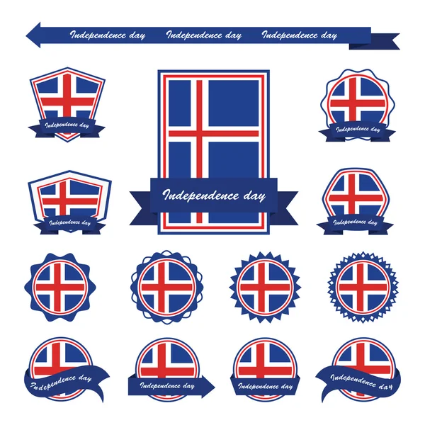 Dzień Niepodległości Islandii flagi plansza projekt — Wektor stockowy