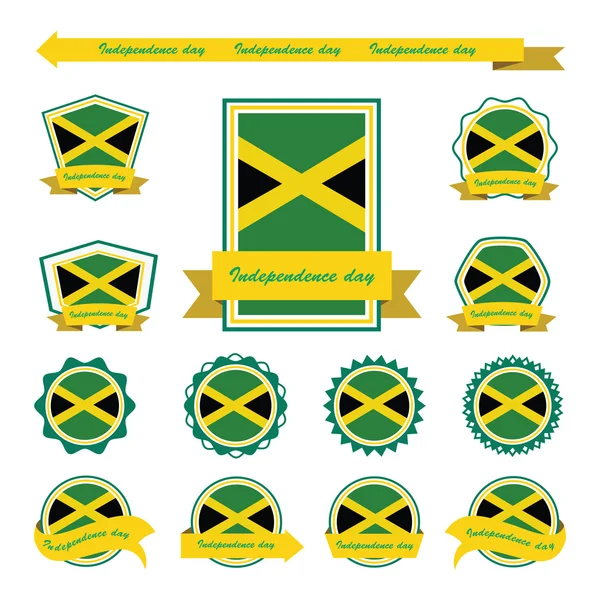 Jamaica independência dia bandeiras infográfico design —  Vetores de Stock