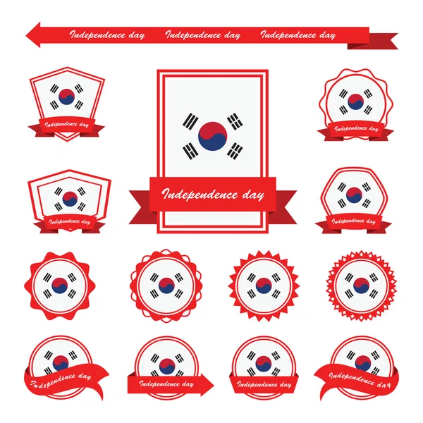 Korea Süd Unabhängigkeitstag Flaggen Infografik Design — Stockvektor