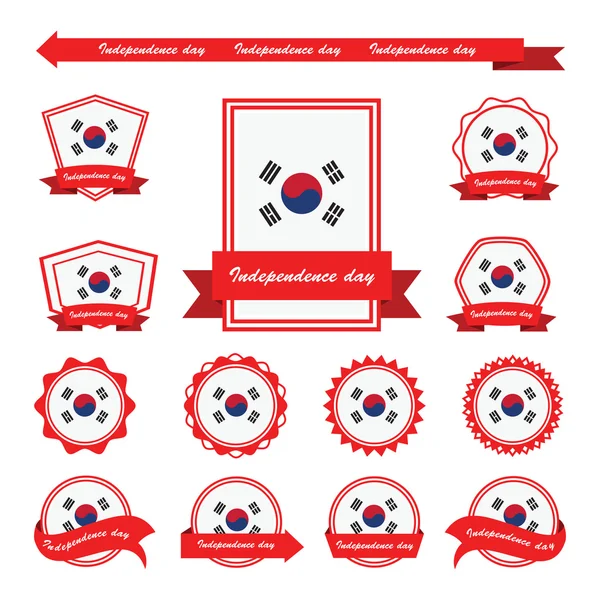 Corea Día de la Independencia del Sur banderas diseño infográfico — Vector de stock