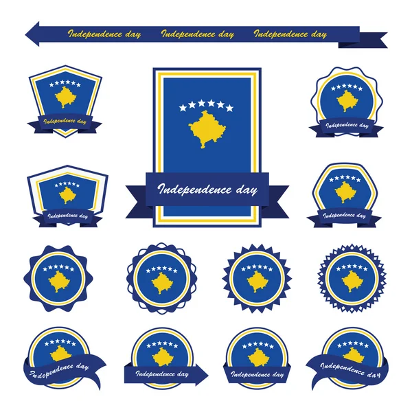 Dia da independência do Kosovo bandeiras design infográfico —  Vetores de Stock