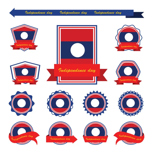 Laos independência dia bandeiras infográfico design —  Vetores de Stock