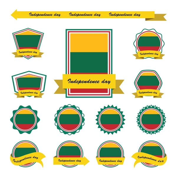 Bandeiras do dia da independência de lithuania design infográfico —  Vetores de Stock