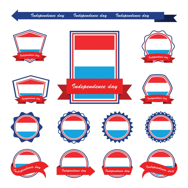 Bandeiras de dia de independência de luxembourg design infográfico —  Vetores de Stock