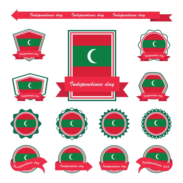 Maldivas independência dia bandeiras infográfico design —  Vetores de Stock