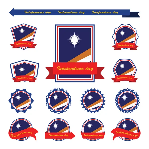 Bandeiras do dia da independência das Ilhas Marshall design infográfico —  Vetores de Stock