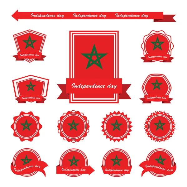 Dia independência morocco bandeiras design infográfico —  Vetores de Stock