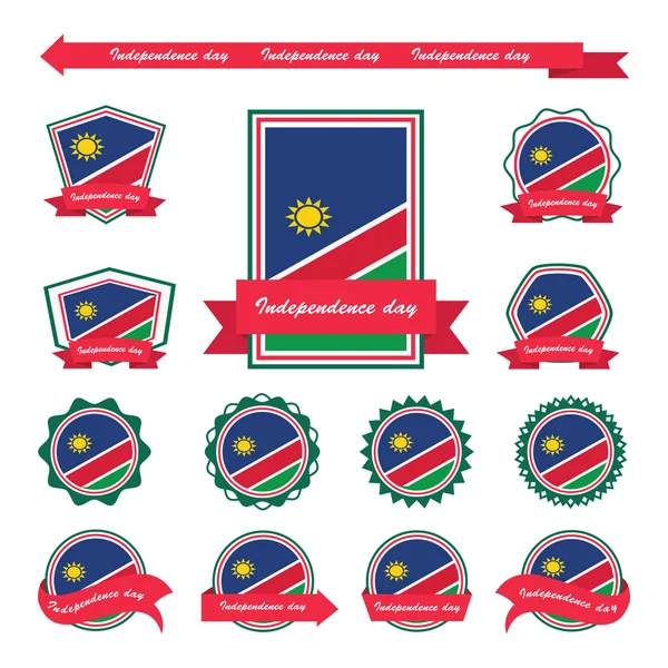 Dia da independência da Namíbia bandeiras design infográfico —  Vetores de Stock