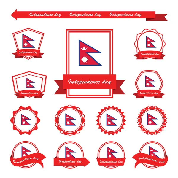 Bandeiras do dia da independência do nepal design infográfico —  Vetores de Stock