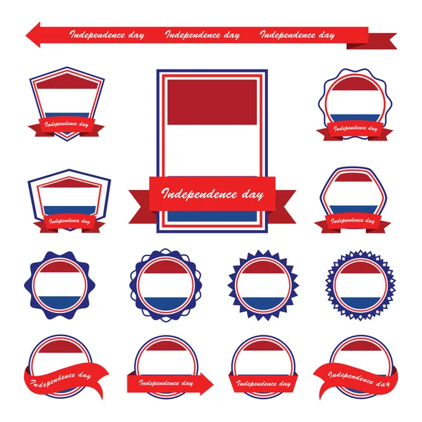 Bandeiras do dia da independência das terras baixas design infográfico —  Vetores de Stock