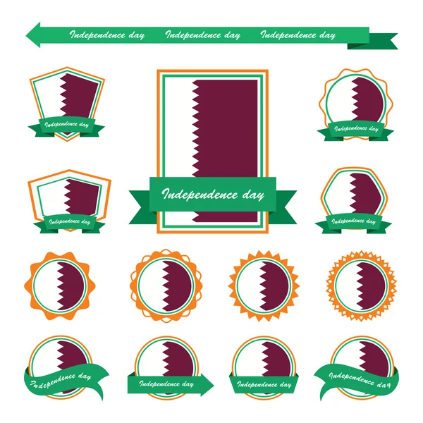 Qatar independência dia bandeiras infográfico design —  Vetores de Stock