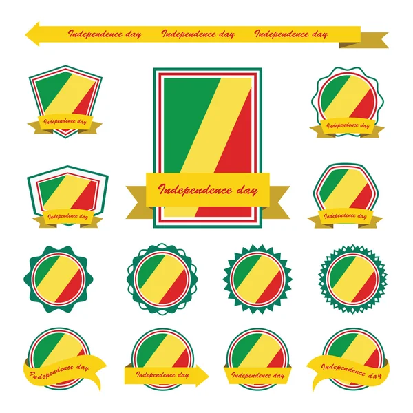 República do congo independência dia bandeiras infográfico design —  Vetores de Stock
