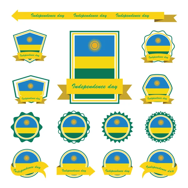 Ruanda independência dia bandeiras design infográfico —  Vetores de Stock