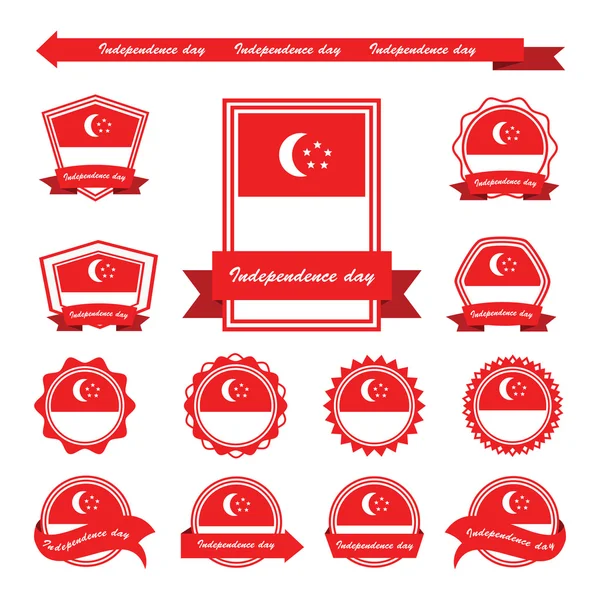 Singapore indépendance jour drapeaux infographie design — Image vectorielle