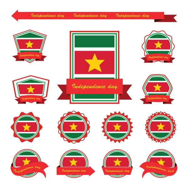 Suriname independência dia bandeiras infográfico design —  Vetores de Stock