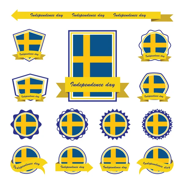 Sueco independência dia bandeiras infográfico design —  Vetores de Stock