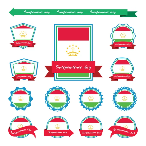 Dia da independência do Tajiquistão bandeiras design infográfico —  Vetores de Stock