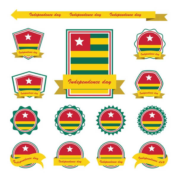 Togo independência dia bandeiras infográfico design —  Vetores de Stock