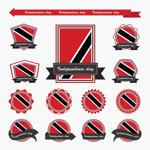 Trinidad & tobago independência dia bandeiras infográfico design —  Vetores de Stock