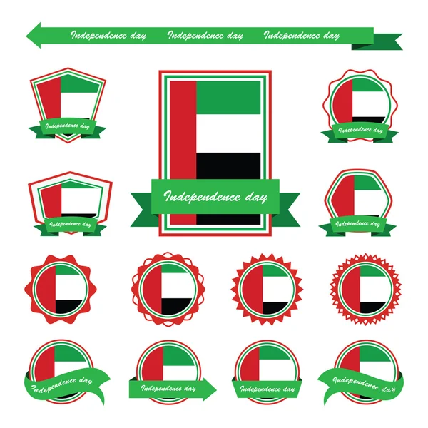 Árabe unido emirates independência dia bandeiras infográfico design —  Vetores de Stock
