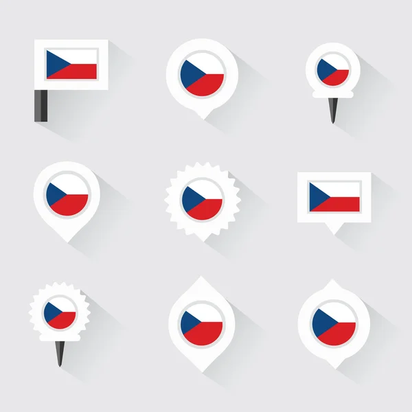 Çek Cumhuriyeti bayrağı ve pins Infographic ve harita tasarım için