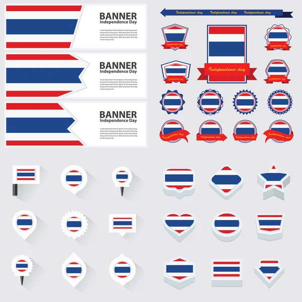 Thailändischer Unabhängigkeitstag, Infografik und Etikettenset. — Stockvektor