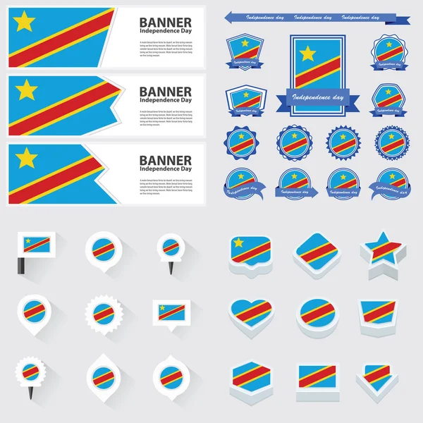 La república democrática del día de la independencia del congo, infografía — Archivo Imágenes Vectoriales