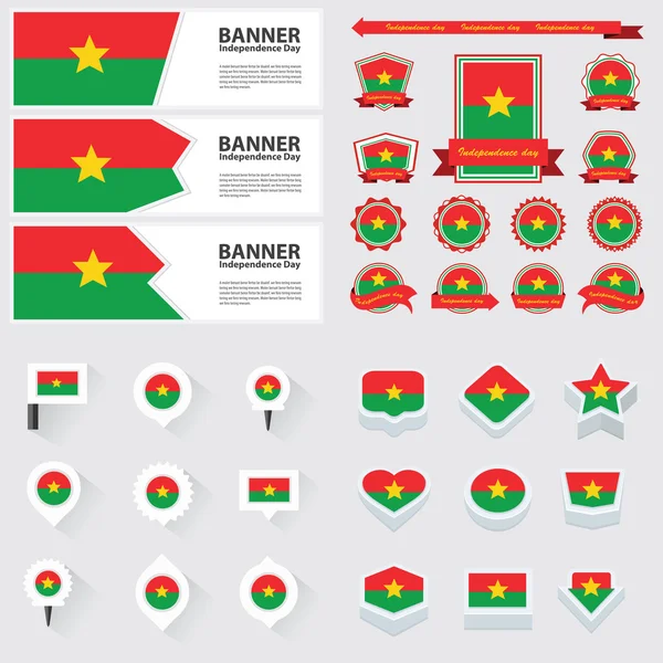 Burkina Faso Unabhängigkeitstag, Infografik und Etikettenset. — Stockvektor