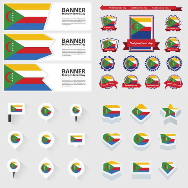 Colombie fête de l'indépendance, infographie et étiquette Set . — Image vectorielle