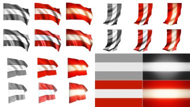 Avusturya bayraklar sallayarak stilleri küçük boyutu küme