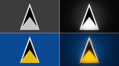 St lucia bayrağı arka plan stilleri ayarlı