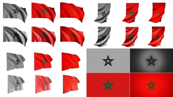 Maroko příznaky mává styly malá velikost sady — Stock fotografie